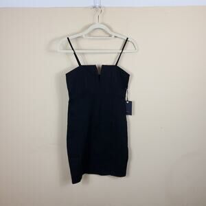 4SI3NNA Black Bodycon Mini Dress in Black Size S